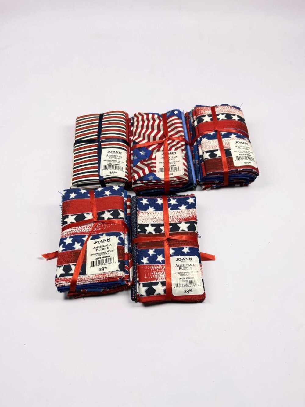 Vintage Jo-Ann Fabrics "Americana Bundle" Fat Quarter Fabric Lot - Set of 5 NWT